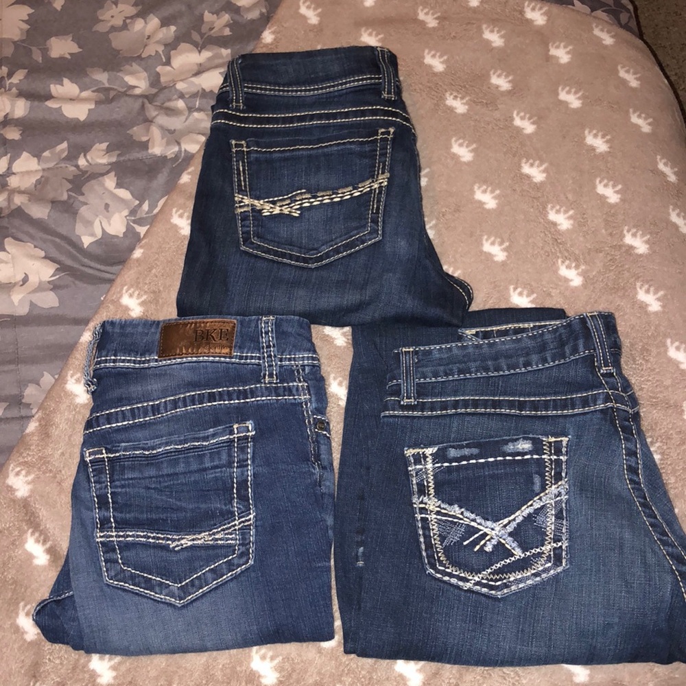 3 pair of BKE jeans